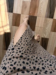 Animal Print Midi Skirt and top