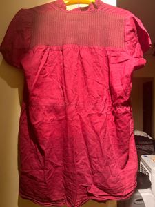 Maroon Buttoned Top