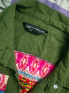 Crop Jacket With Embroidery