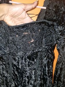 Black Velvet Corset Top