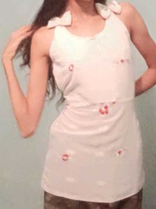 Cute white strap back Top