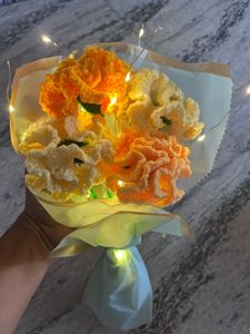 Carnation Bouquet With Fairy Lights