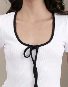 White Contrast Trim Tie-Up Ribbed Jumpsuit