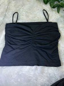 Black Ruched Cami Top