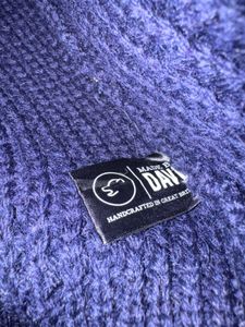 Navy Blue Knit Pullover Sweater