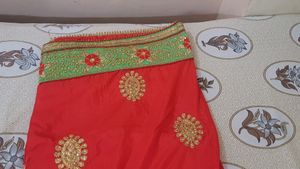 Green And Red Color Saree