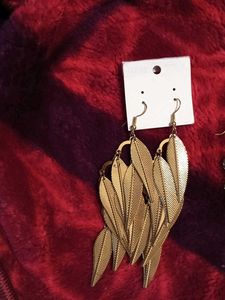Leaf Drop, Peacock, Silver Earrings