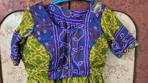 Green purple Chaniya choli without duppata