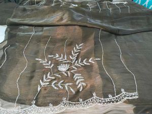 Black Handwork Saree