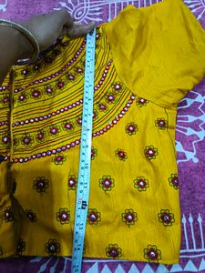 beautiful mustard blouse with work