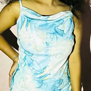 Blue Marble Slip Dress