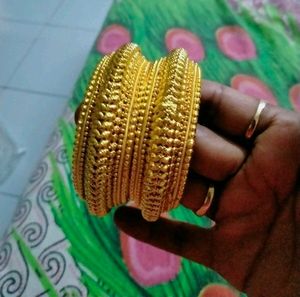 Gold Plated Bangles Pack Of 2