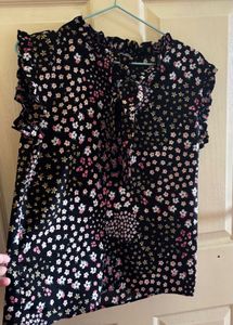 Floral Ruffle Sleeveless Top