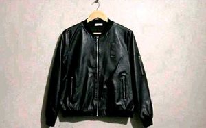$ale / black moto Bomber Jacket