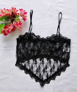 Black net corset top
