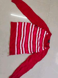 Red Striped Knit Sweater