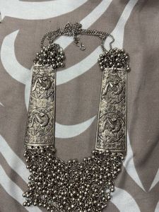 Statement Silver Tribal Necklace