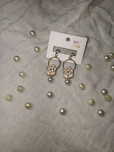 Floral Pearl Drop Earrings