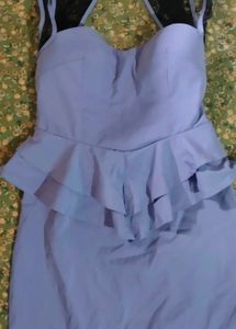 Blue Peplum Mini Dress