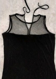 Black glitter mini dress