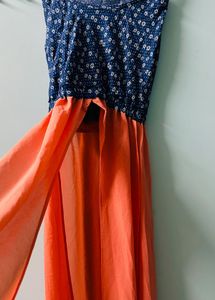 Floral Print High-Low Maxi Dress