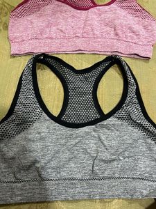 Two Seamless Racerback Sports Bras