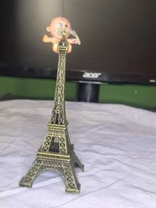 Eiffel Tower Statue &amp; Vintage Doll