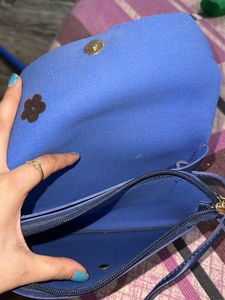 Blue Floral Side Bag