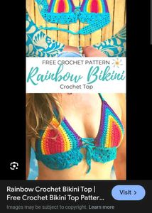 Rainbow Crochet Bikini Top