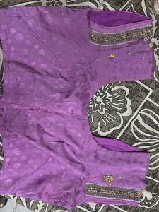 Elegant Lavender Embroidered Saree