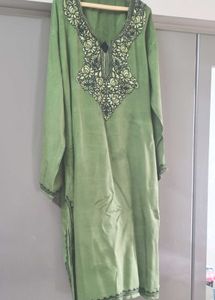 Green Embroidered Tunic Top