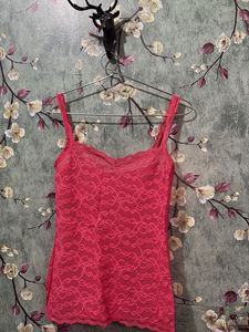 Pink Lace Cami Top