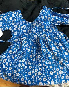 Blue Floral Print Dress