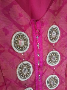 Pink Embellished Kurta