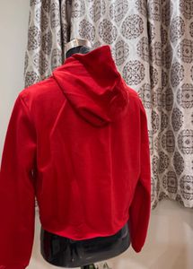 Red Crop Hoodie