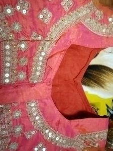 Elegant Peach Embellished Saree