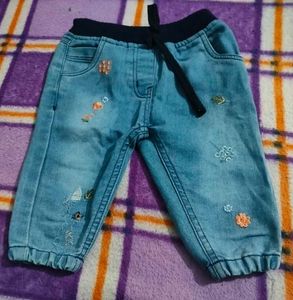 Embroidered Denim Kids Pants Combo