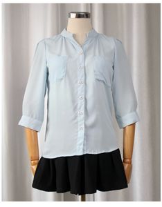 🪔24Hrs DIWALI SALE🪔Light Blue Button-Up Top