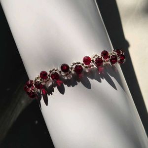 Red Crystal Beaded Bracelet