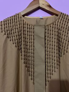 Elegant Beaded Detail Duster