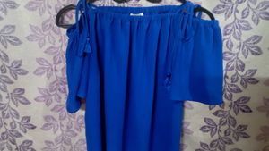 J.Crew Royal Blue Off the Shoulder Blouse