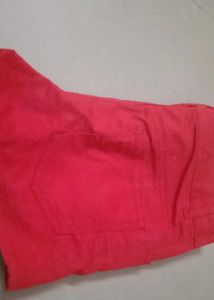Red Shorts Denim. Women.