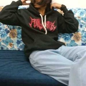 Black Graphic Print Hoodie