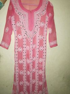 A Mirror Worked Chikankari Kurti