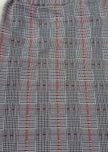 Check Print Grey Straight Stretchable Short Skirt