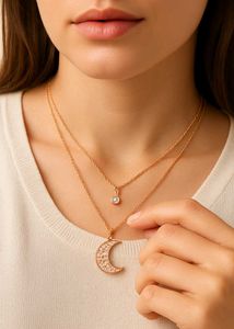 Layered Moon Necklace