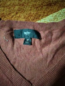 Light Brown V-Neck Sweater