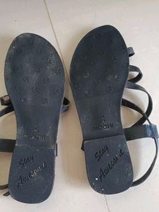 Mochi Black Strappy Sandals