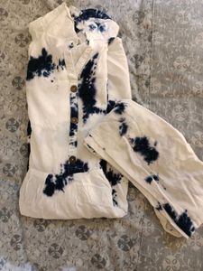 Tie-Dye Cotton Shirt With Plazo