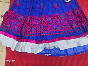 Blue &amp; Pink Embroidered Anarkali Suit